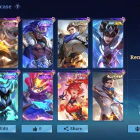 モバイルレジェンド 230 SKINS HERO EMBLEM MAX + HIGHEST RANK IMMORTAL + LUCKYBOX MARTIS + ZODIAC BADANG SELENA + 16 EPIC BARATS LING DYRRTOH GUSION LANCELOT + MYTH2024 CLINT
