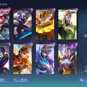 モバイルレジェンド HERO 110 EMBLEM MAX + LUCKYBOX KIMMY + EPIC KIMMY CLAUDE ANGELA VALIR ESTES BADANG MATHILDA ESMERALDA MASHA + SAINT SEIYA BADANG + SPONGEBOB