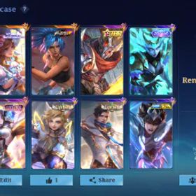 モバイルレジェンド HERO 112 EMBLEM MAX + ANNUAL HAYABUSA + ZODIAC SELENA + LUCKYBOX IRITHEL + LIGHRBORN GRANGER HARITH + SAINT SEIYA BADANG + KOF KARINA + 18 EPIC