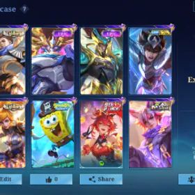 モバイルレジェンド HERO 114 EMBLEM MAX 6 + LIGHTBORN FANNY ALUCARD + P.ACE FANNY + EPIC DYRRTOH ROGER LANCLEOT HARLEY ZILONG + MYTH2024 CLINT + SPONGEBOB