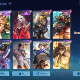 モバイルレジェンド 22 SKINS HERO EMBLEM MAX + HIGHEST RANK IMMORTAL + 15 EPIC YSS ROGER VEXANA MOSKOV TERIZLA CLAUDE MASHA GUSION LANCELOT YSS + LIGHTBORN GRANGER