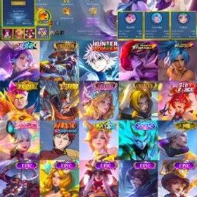 モバイルレジェンド ZS182 - android ios - 209 skin - 74 hero - exorcist haybusa - kof chou - collector yss - allstar hanabi - hxh harith - prime claude - 109 magic core - 1184 COAu