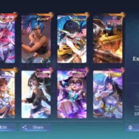 モバイルレジェンド PL784|Lvl 79|EXALTED IV|376 SKIN|132 HEROES|ALL EMBLEM MAX|EX IMMO 100|FREYA LEGEND|RUBY ASPIRANTS|FLORYN SANRIO|5 LUCKYBOX|KAGURA ANNUAL|ROGER TF