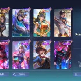 モバイルレジェンド SHU 249 Skins | Natalia Collector | Claude Valentine | Mathilda Ex Top Global 916M WR 61% | Emblem Max | 10K Matches WR 57% | Ex Immortal *111 | Renowned IV