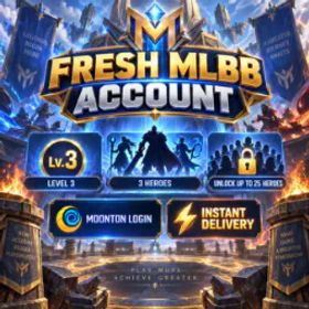 モバイルレジェンド [Instant] Fresh MLBB Account | Level 3 | 3 Heroes | Unlock Up to 25 Heroes | Moonton Login