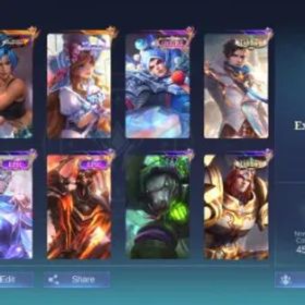 モバイルレジェンド QCT 125 Skins | 92 Heroes | Karina KOF | Floryn Fluffy | Zilong Luckybox | Joy Onic PH | WR 50% | 2 Emblem Max Other LV CHECK SS | Expert Collector 3