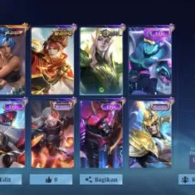 モバイルレジェンド ZP 220 Skins | Karina KOF | Epic 10x Skins | Estes Dragon | Vale Garaa | Emblem Max | Reccal Fire Crown | Clint & Faramist Myth | WR 55% 7K Matc | WR Heros Good