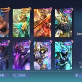 モバイルレジェンド FOP 290 Skins | 133 Heros | 1K Matches Gusion With Good WR | Karina KOF | Granger Prime | Collector Pharsa | Helcurd & Selena Zodiac | Emblem Max | Renowned 2