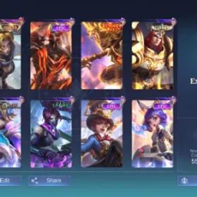 モバイルレジェンド ZGM 174 Skins | 129 Heroes | Natalia Collector | Sun Lunar FEST | All Emblem Max | WR 60% 🌟 | Ex immortal *117 | Expert Collector III