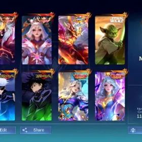 モバイルレジェンド CEL LVL 98 🏆133 HEROES 🏆513 SKINS