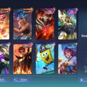 モバイルレジェンド ML# 1749➤World Best Skins Kof Paquito➤Kof karina➤56% WinRate➤Best Cheap Deal➤Instant Delivery