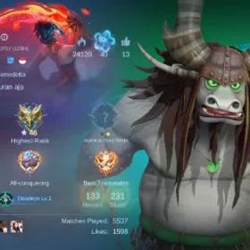 モバイルレジェンド MLBB | coal | LV 74 | THAMUZ KAI + ATLAS MSC 2023 | 133 HEROES | 231 SKINS | MAX EMBLEM