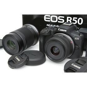 【全額返金保証】美品｜キヤノン EOS R50 ダブルズームキット [ブラック] CA01-R7382-4B5