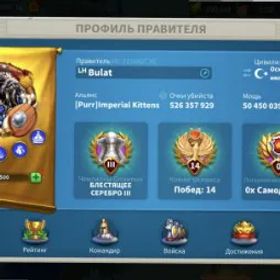 ライキン 👑 50 MLN POWER ⚡ VIP 13 🏰 CITY HALL 25 💎 90K GEMS