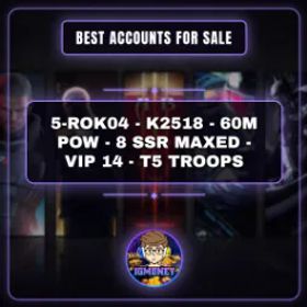 ライキン 5-ROK04 - K2518 - 60M POW - 8 SSR MAXED - VIP 14 - T5 TROOPS