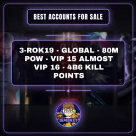 ライキン 3-ROK19 - GLOBAL - 80M POW - VIP 15 ALMOST VIP 16 - 4B6 KILL POINTS