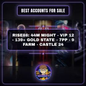 ライキン RISE88: 44M MIGHT - VIP 12 - 139+ GOLD STATE - 7PP - 9 FARM - CASTLE 24