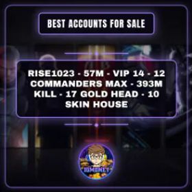 ライキン RISE1023 - 57M - VIP 14 - 12 COMMANDERS MAX - 393M KILL - 17 GOLD HEAD - 10 SKIN HOUSE