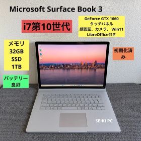 Microsoft Surface Book 3 i7-1065G7 メモリ32GB SSD1TB GTX 1660 Win11 タッチ機能 顔認証