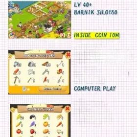 ヘイデイ [HD2-3S] Level 40+, Barn 1000 ,SILO 650,coins 10M, Full Access