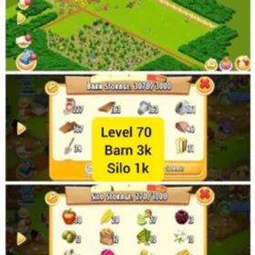 ヘイデイ ⚡Hayday Account 70 Level⚡