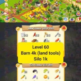 ヘイデイ ⚡Hayday Account 61 Level⚡