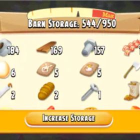ヘイデイ Barn 950 | Silo 50 | 10 Level | +80K Coin | 49 Diamond