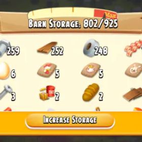 ヘイデイ Barn 925 | Silo 50 | 10 Level | +75K Coin | 49 Diamond