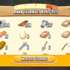 ヘイデイ Barn 925 | Silo 50 | 10 Level | +75K Coin | 49 Diamond