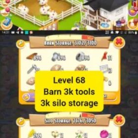 ヘイデイ 🔥68 LEVEL HAYDAY ACCOUNT| FULL 3000 BARN TOOLS| 3K SILO 🔥