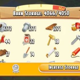 ヘイデイ Barn tools account | 60 level | 4000 barn | 1000 silo | 2M coin