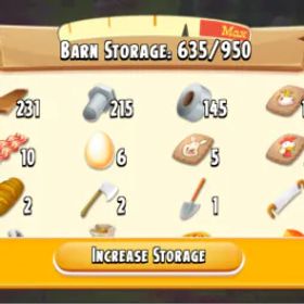 ヘイデイ Barn 950 | Silo 50 | 10 Level | +70K Coin | 54 Diamond