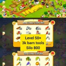 ヘイデイ 52 LEVEL ACCOUNT | SILO FARM | 3K BARN TOOLS | 1.5 MILLION COIN