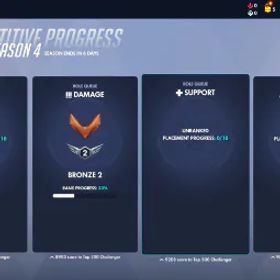 オーバーウォッチ S4✅Bronze 2 DPS | 1 Mythic Skin | Placed