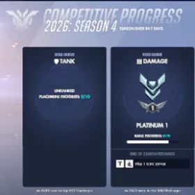 オーバーウォッチ PLATINUM 3 DAMAGE PLACED✨1MYTHIC SKIN