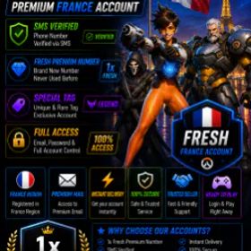 オーバーウォッチ ✅SMS Verified | France 🇫🇷 |Fresh Premium Number