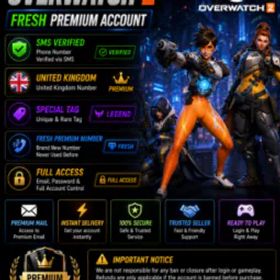 オーバーウォッチ ✅ SMS Verified | 🇬🇧 United Kingdom | Premium | Fresh ✨