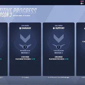 オーバーウォッチ Triple Bronze ♥ Tank ♥ DPS ♥ Sup