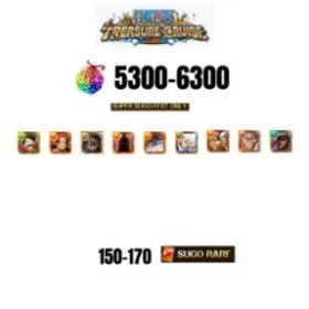 ワンピーストレジャークルーズ [GLOBAL][ANDROID] 5300-6300 GEMS | 4 12TH ANNY CHARACTERS | 9 SUPER SUGO FEST | 150-170 SUGO RARE
