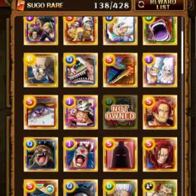 ワンピーストレジャークルーズ OC163 – Global Whale Fresh Account | 39 New Super Sugos, 20 Anni Units, Multiple Dupes, iOS + Android