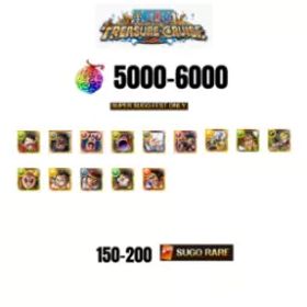 ワンピーストレジャークルーズ [GLOBAL][ANDROID] 5000-6000 GEMS | 3 12TH ANNY CHARACTERS | 14 SUPER SUGO FEST | 150-170 SUGO RARE