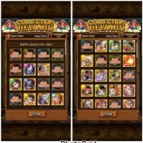 ワンピーストレジャークルーズ #OPTC235: 237 GEM!! [Android] Level 355, Bounty 49M | Sugo Rare 246/365, 27 SUPER SUGO | Anniv Dragon Lv101, D Roger, S Snake, S Hawk, I Vegapunk