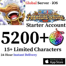ワンピーストレジャークルーズ [GLOBAL - iOS][INSTANT] 5300+ Gems 15+ Limited Characters