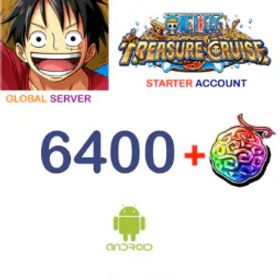 ワンピーストレジャークルーズ (Global Server/ Android Version ) 6400 + (15-35)Limited Characters ONE PIECE Treasure Cruise Starter Account