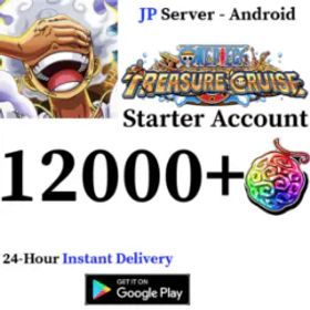 ワンピーストレジャークルーズ [JP - Android][INSTANT] 12000+ Gems/15+ Limited Characters ONE PIECE Treasure Cruise Starter Reroll Account