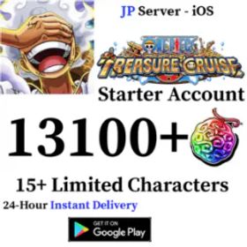 ワンピーストレジャークルーズ [JP - iOS][INSTANT] 13100+ Gems/15+ Limited Characters ONE PIECE Treasure Cruise Starter Reroll Account