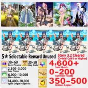 フェイトグランドオーダー [JP] NP5 Ciel + Castoria + Oberon + Koyanskaya + RBA + Merlin | 4600+ SQ | Free 5★ SSR Ticket