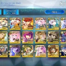 フェイトグランドオーダー NA Lvl 143|RGB|25 SSR|8 Max Skill|Space Eresh (NP3),Summer Ibuki,Lady Avalon,Melusine,Skadi Caster,Kukulcan,Etc|Log Code|FGO932