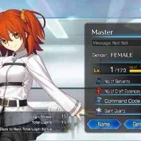 フェイトグランドオーダー NA Starter Fuyuki Lvl 1 |3 SSR Servant|( Oberon, Europa, Da Vinci Caster )|33 Golden Apple|Birthday Unset|Log Code|(FGO939)