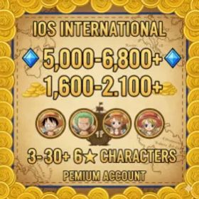 ワンピースバウンティラッシュ 💎5K-6.8K GOLD 2800-3500+4-6⭐Characters100-300